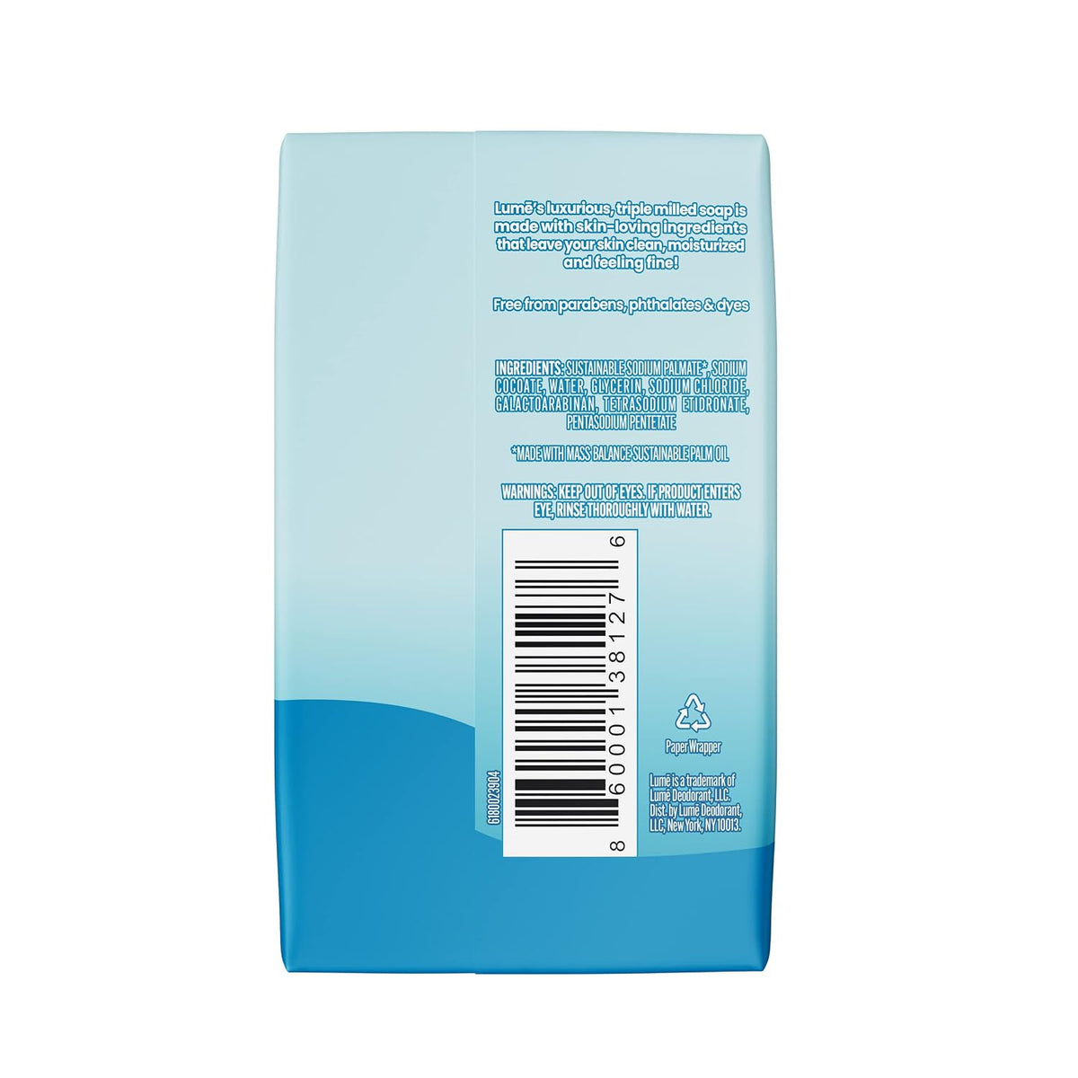 Lume Triple Milled Bar Soap - Rich Moisture & Gentle Cleansing - Paraben Free. Phthalate Free. Skin Safe - 5 ounce (Pack of 4) (Unscented)
